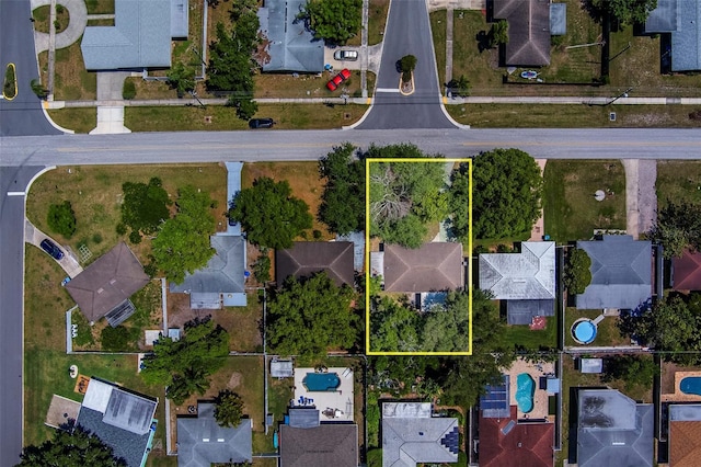 aerial view featuring a residential view