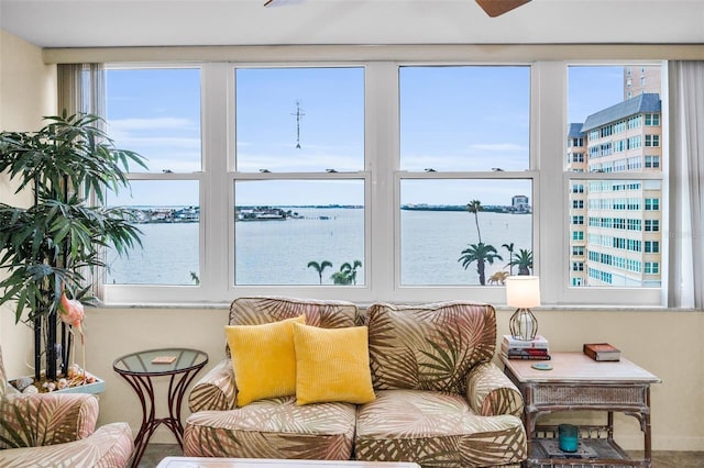 5108 Brittany Dr S Unit 607, Saint Petersburg, FL 33715 - sunroom / solarium featuring a water view