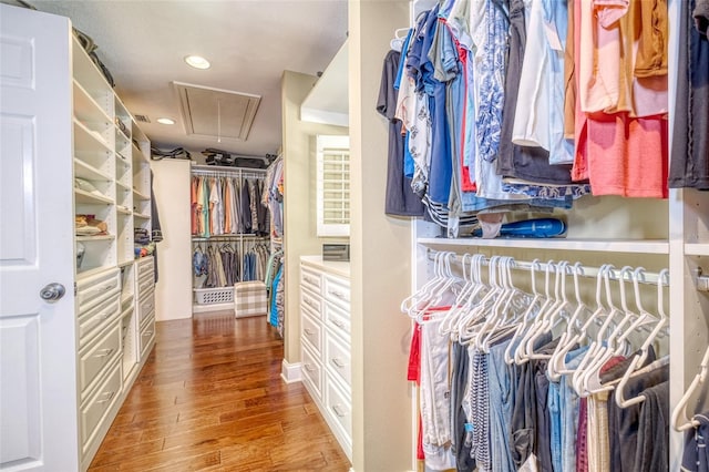898 Cypress Lakeview Ct, Tarpon Springs, FL 34688 - spacious closet with attic access and wood finished floors