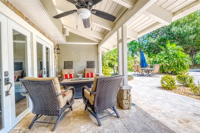 898 Cypress Lakeview Ct, Tarpon Springs, FL 34688 - view of patio featuring outdoor dining space and ceiling fan