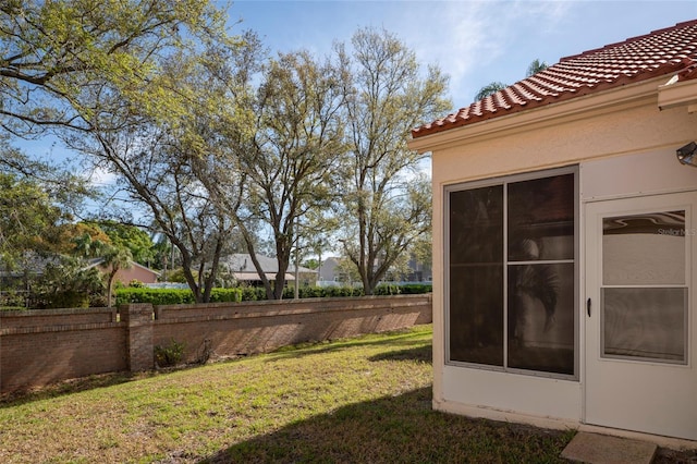 view of yard with fence