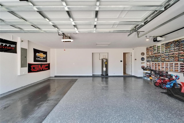 5419 Knights Landing Dr, Lakeland, FL 33810 - garage featuring electric water heater, electric panel, and a garage door opener