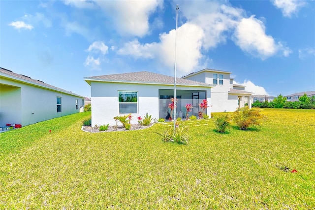 6333 Milestone Loop, Palmetto, FL 34221 - rear view of property featuring a lawn and stucco siding