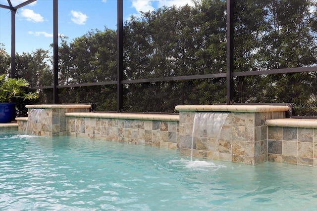 pool with a lanai