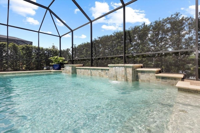 pool with glass enclosure