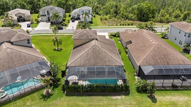 drone / aerial view with a residential view