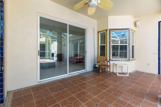 view of patio with a ceiling fan