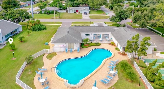 1655 S Highland Ave Unit F126, Clearwater, FL 33756 - community pool with a residential view, a patio area, and fence