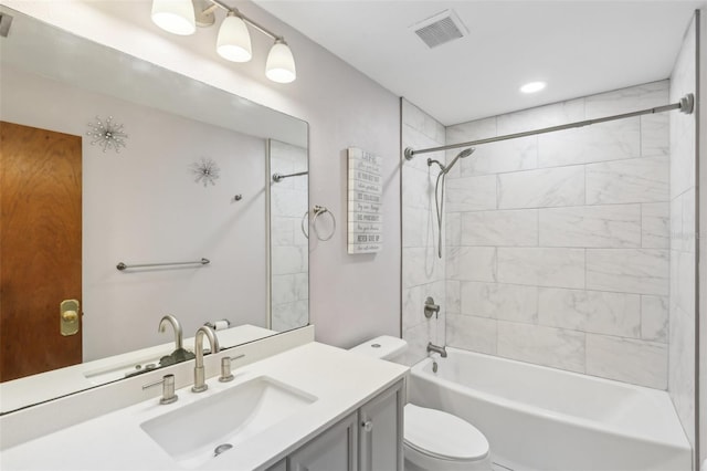 170 Foxfire Ln, Oldsmar, FL 34677 - bathroom with toilet, vanity, shower / bath combination, and visible vents