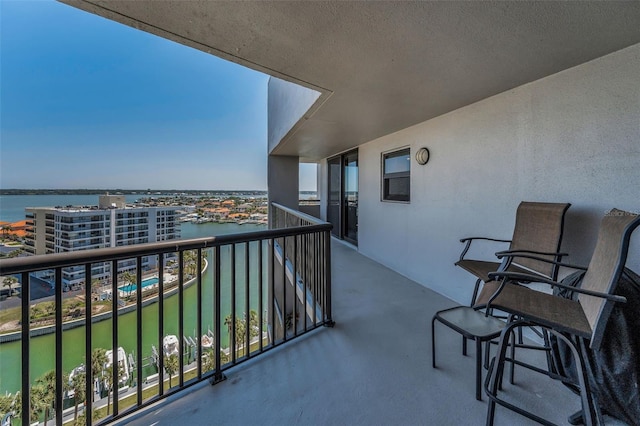 balcony with a water view