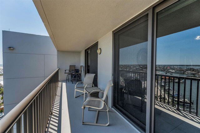 balcony with a water view