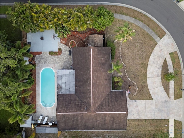bird's eye view of a pool