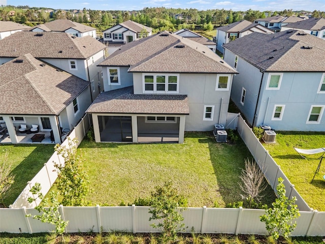 bird's eye view with a residential view