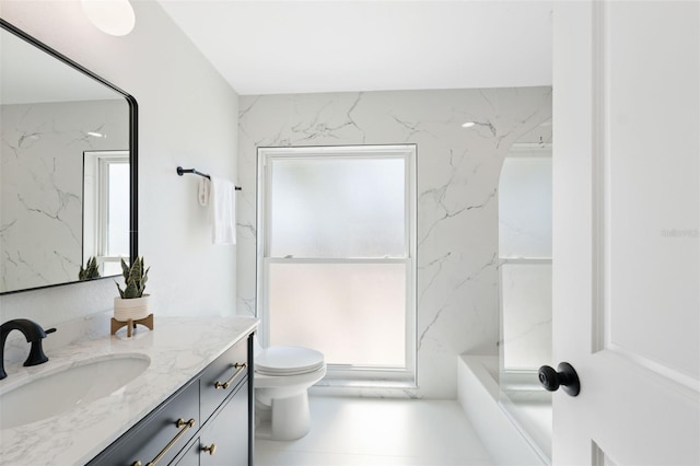 9920 Spoonbill Rd E, Bradenton, FL 34209 - bathroom featuring vanity, toilet, and shower / bath combination