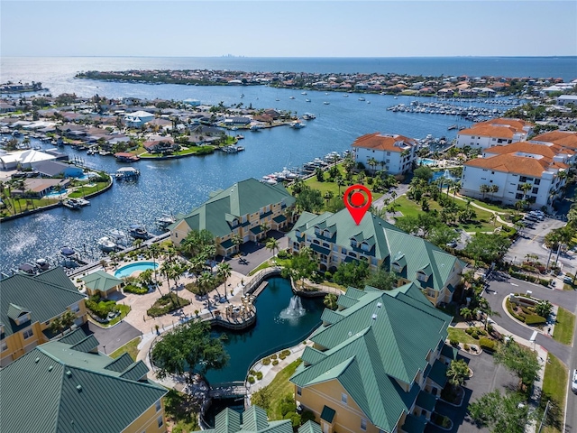 6451 Sunset Bay Cir, Apollo Beach, FL 33572 - aerial view with a water view and a residential view