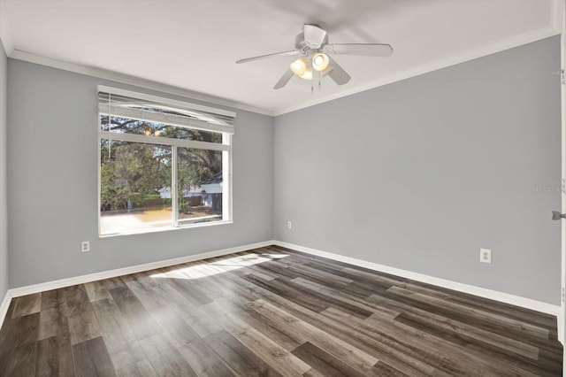 9603 Sunnyoak Dr, Riverview, FL 33569 - unfurnished room featuring dark wood finished floors, baseboards, and ornamental molding