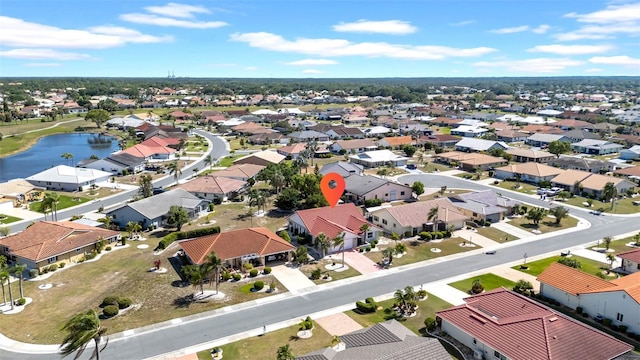 1969 Wolf Laurel Dr, Sun City Center, FL 33573 - birds eye view of property featuring a water view and a residential view