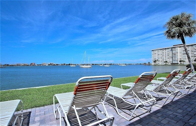 4725 Cove Cir Unit 810, Saint Petersburg, FL 33708 - view of patio with a water view