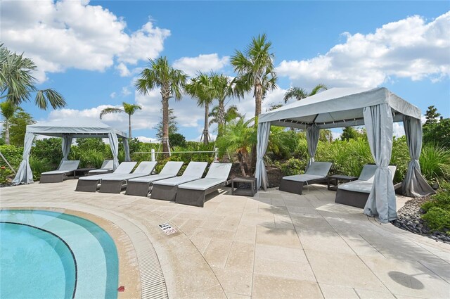 16709 Barnwood Pl, Bradenton, FL 34211 - view of pool with a gazebo and a patio
