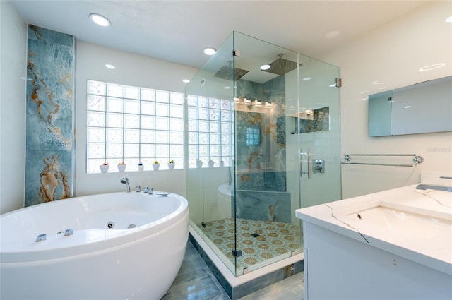 3302 W Caracas St, Tampa, FL 33614 - full bathroom with a whirlpool tub, a shower stall, and double vanity