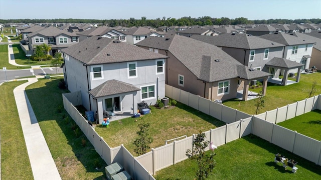bird's eye view with a residential view