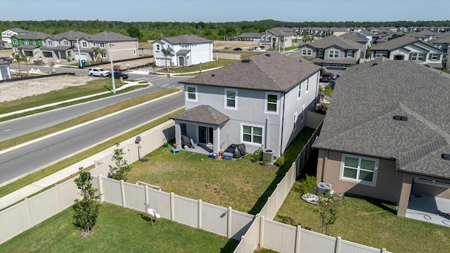 bird's eye view with a residential view