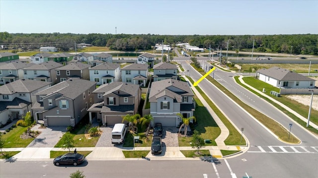aerial view with a residential view
