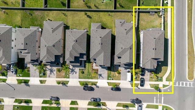 drone / aerial view with a residential view
