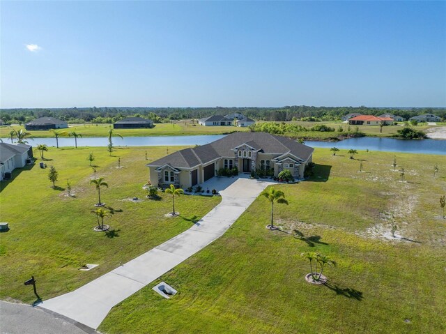 5325 San Remo Cir, Wimauma, FL 33598 - birds eye view of property with a water view