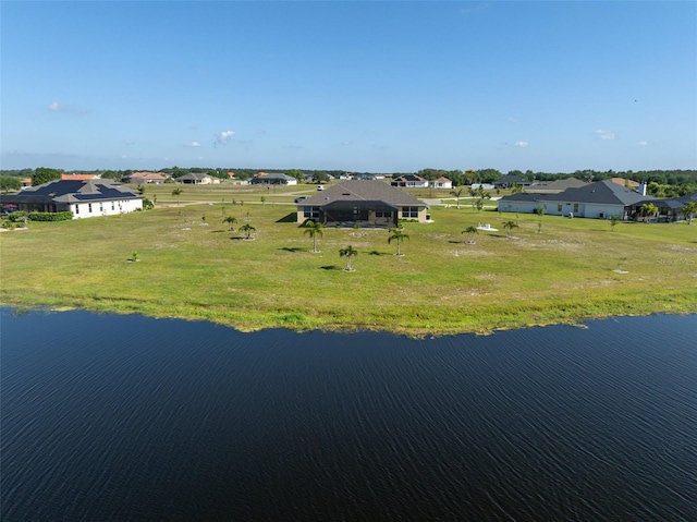 5325 San Remo Cir, Wimauma, FL 33598 - birds eye view of property featuring a water view
