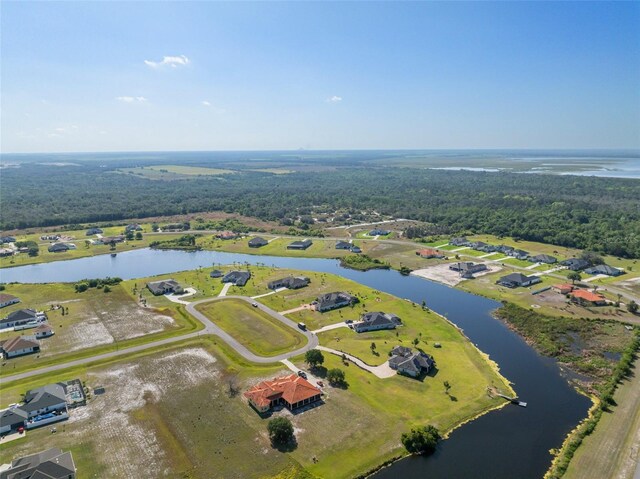 5325 San Remo Cir, Wimauma, FL 33598 - birds eye view of property with a water view