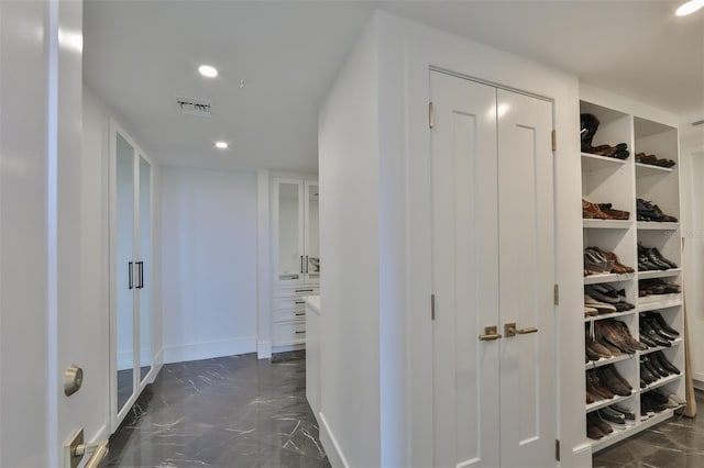 3435 Bayshore Blvd Unit 2100P, Tampa, FL 33629 - hall featuring dark marble finish flooring, recessed lighting, and baseboards