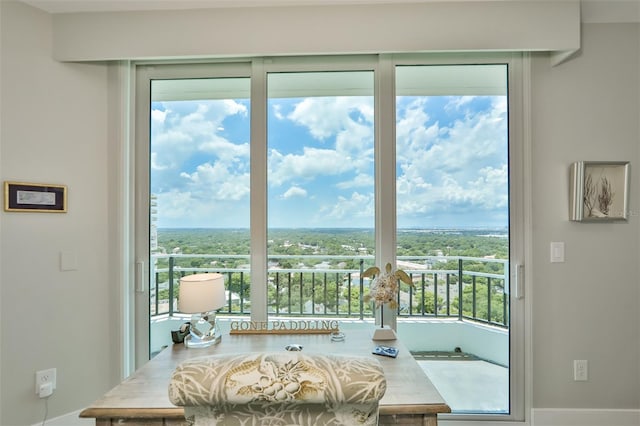 3435 Bayshore Blvd Unit 2100P, Tampa, FL 33629 - interior space with multiple windows, baseboards, and access to exterior