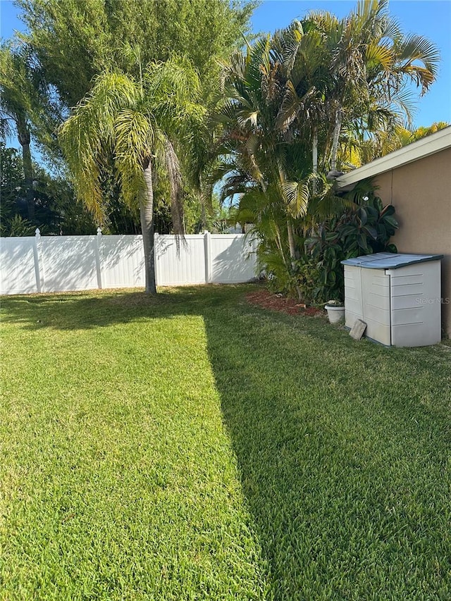 view of yard with fence