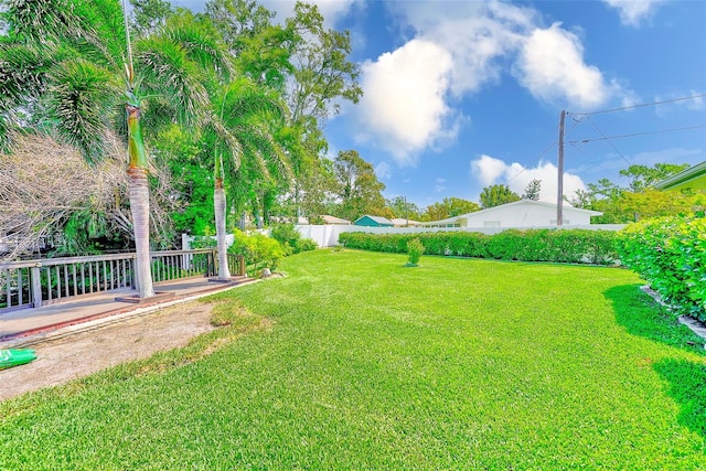view of yard with fence