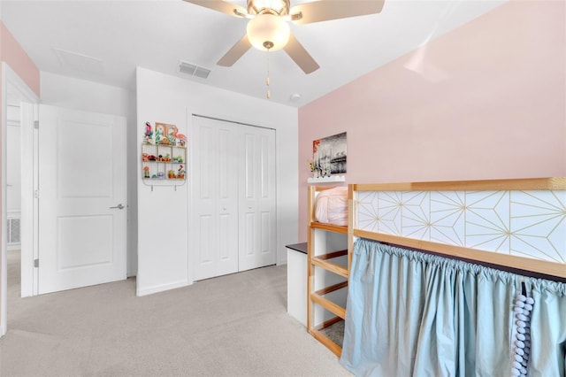 interior space featuring carpet floors and visible vents