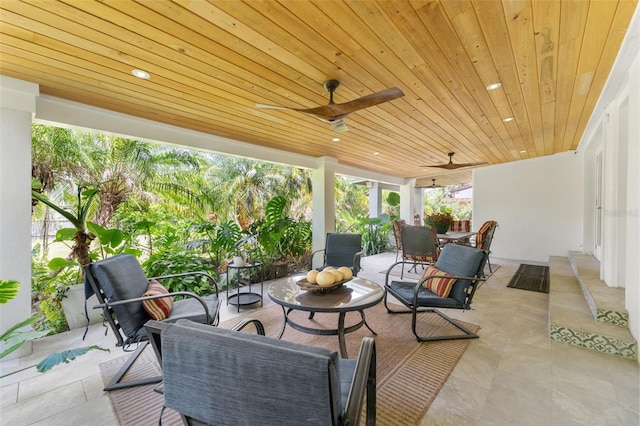 807 W Braddock St, Tampa, FL 33603 - view of patio featuring outdoor dining area, outdoor lounge area, and a ceiling fan