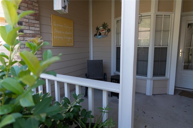 property entrance with a porch