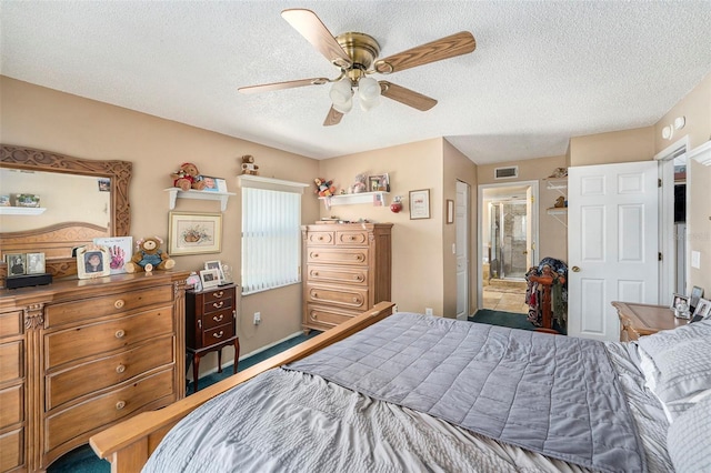 8704 Tarrington Pl, Tampa, FL 33635 - bedroom featuring a textured ceiling and ceiling fan