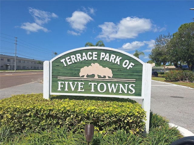 view of community sign