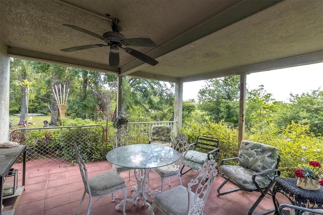9520 Indale Dr, New Port Richey, FL 34654 - sunroom with ceiling fan