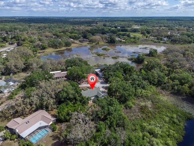 9520 Indale Dr, New Port Richey, FL 34654 - drone / aerial view with a view of trees and a water view