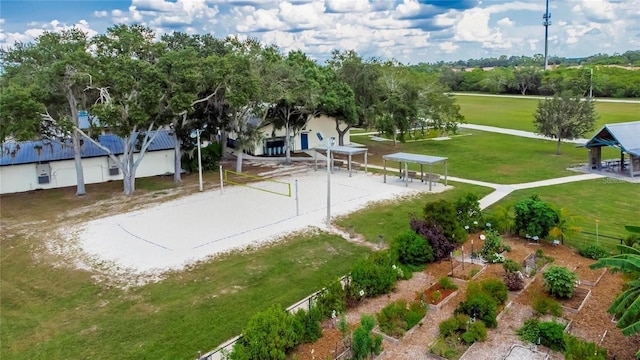 907 Golf Island Dr, Apollo Beach, FL 33572 - view of property's community featuring volleyball court, a yard, a gazebo, and view of scattered trees