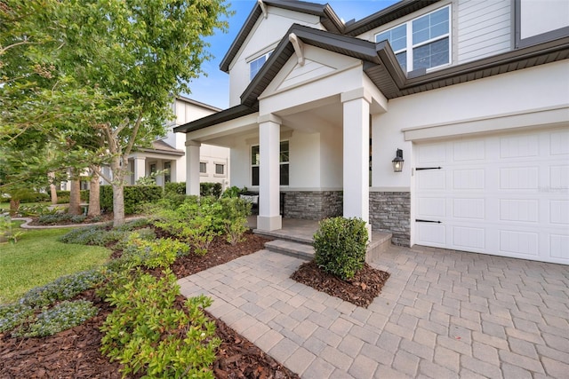 4108 Mellon Dr, Odessa, FL 33556 - entrance to property featuring stucco siding and stone siding