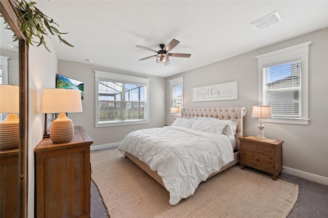 4108 Mellon Dr, Odessa, FL 33556 - bedroom featuring light colored carpet, baseboards, multiple windows, and visible vents