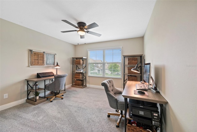 4108 Mellon Dr, Odessa, FL 33556 - carpeted office space with baseboards and a ceiling fan