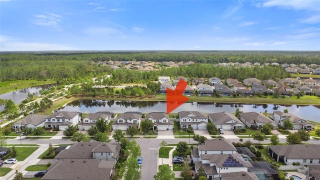 4108 Mellon Dr, Odessa, FL 33556 - drone / aerial view with a wooded view, a residential view, and a water view