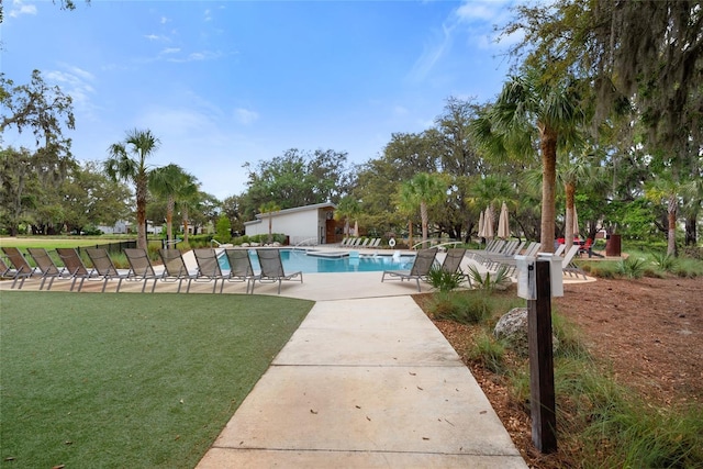 4108 Mellon Dr, Odessa, FL 33556 - community pool with a patio area and a lawn