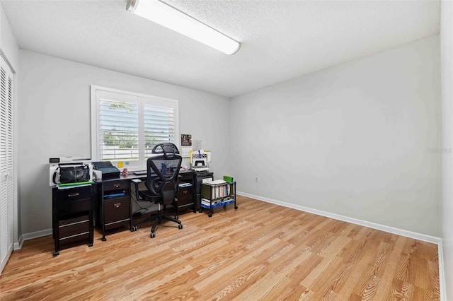 506 Spring Tree Ct, Tarpon Springs, FL 34689 - office space featuring light wood finished floors, baseboards, and a textured ceiling