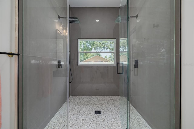 full bathroom featuring a stall shower